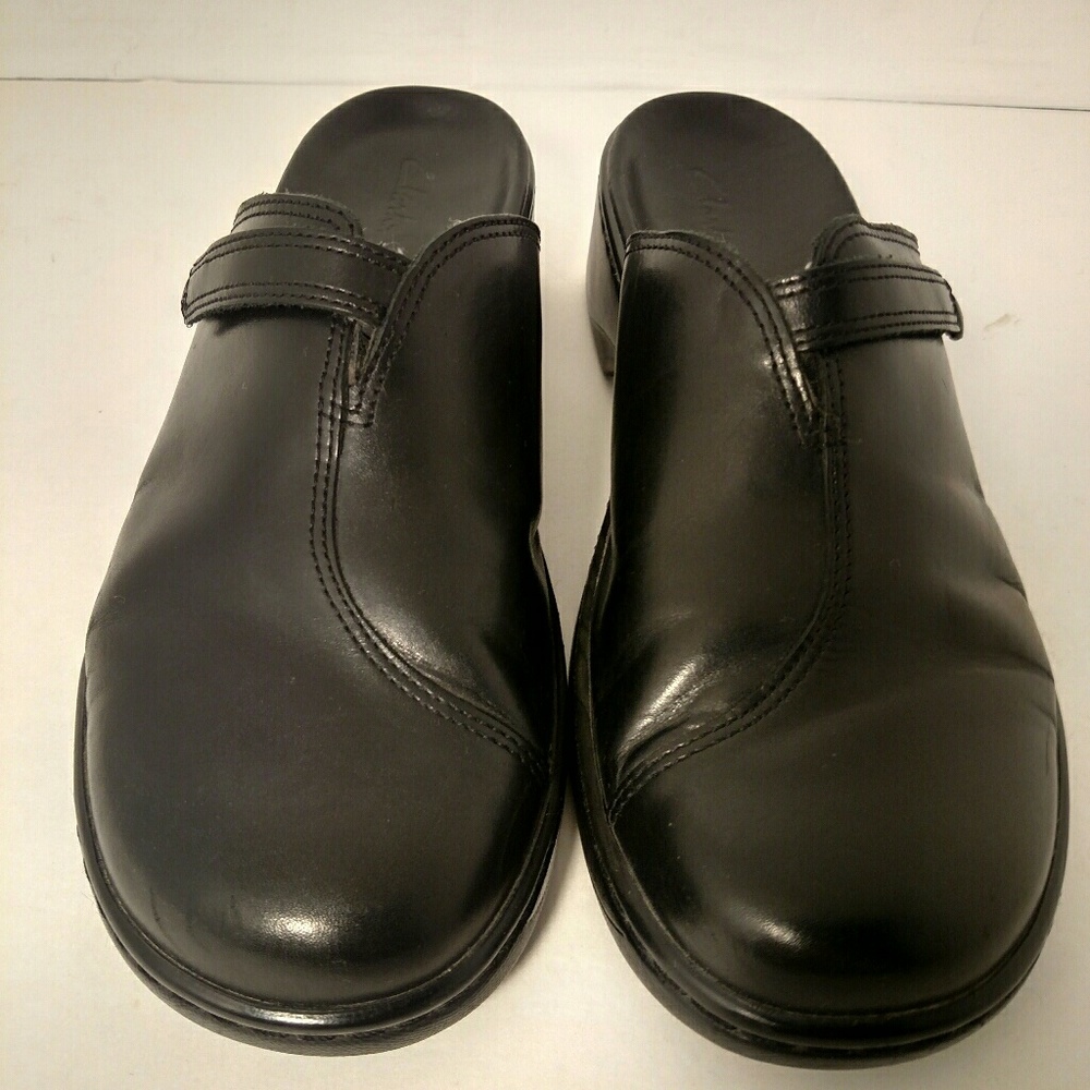 Clarks Black Slip On Mules Size 8 1/2M